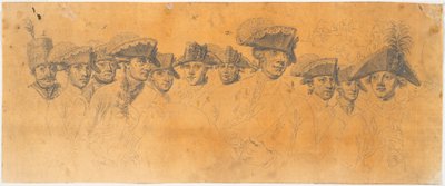 Preparatory Work for the Engraving: Frederick the Great Rides Home After a Review at Potsdam by J.F. Clemens