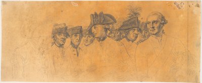 Preparatory Work for the Engraving: Frederick the Great Rides Home After a Review at Potsdam by J.F. Clemens