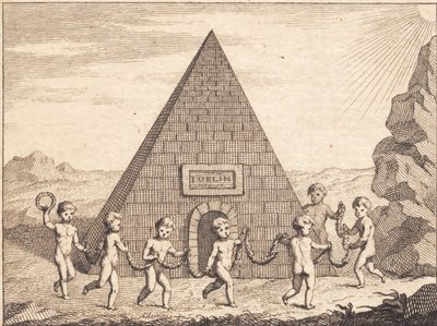 Seven Children Dancing in Front of a Pyramid by J.F. Clemens