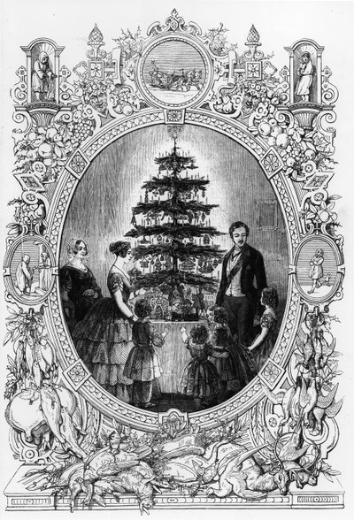 Christmas Tree at Windsor Castle by J.L. (after) Williams