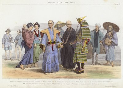Mongol Race, Japanese (coloured engraving) by J.L. (after) Williams