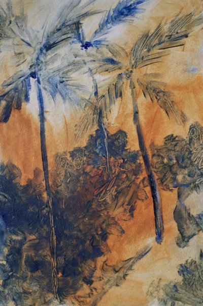 Tropical Blue Palms by JMF FINE ART