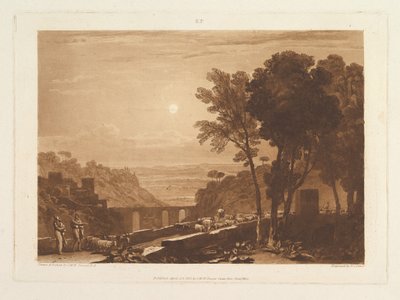 The Bridge and Goats, Liber Studiorum, part IX, plate 43 by Joseph Mallord William Turner