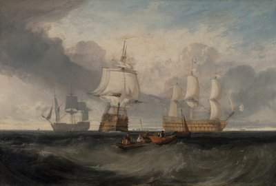 The Victory Returning from Trafalgar, in Three Positions, ca. 1806 by Joseph Mallord William Turner
