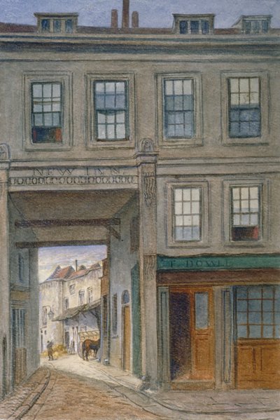 View of New Inn, Old Bailey, City of London by JT Wilson
