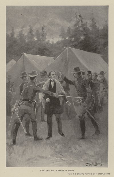 Capture of Jefferson Davis (litho) by J. (after) Steeple Davis
