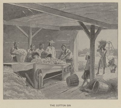 The Cotton Gin (litho) by J. (after) Steeple Davis