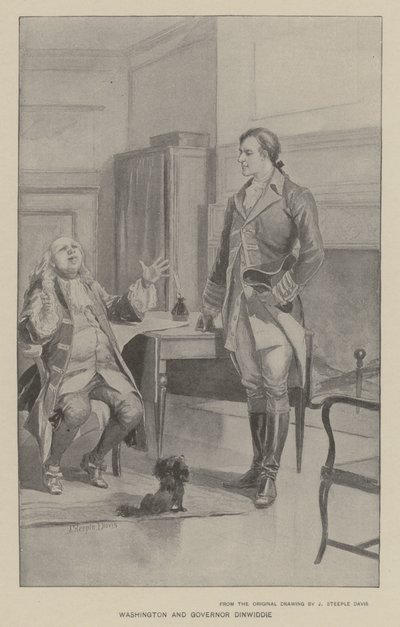Washington and Governor Dinwiddie (litho) by J. (after) Steeple Davis