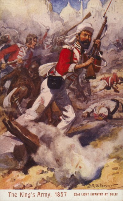 British soldiers of the 52nd Light Infantry, Siege of Delhi, Indian Mutiny by J. A. Stewart