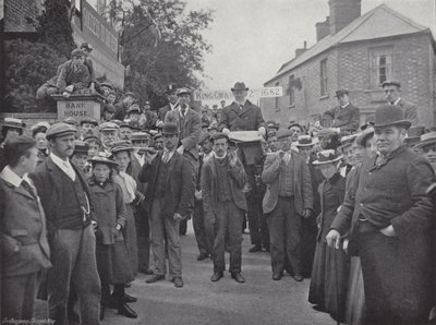 Corby Pole Fair, the Chairman, with the Charter by J. Benjamin Stone