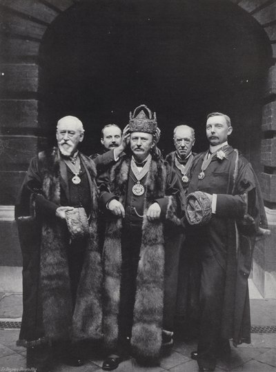 Election Day at Girdlers Hall, crowning the Master by J. Benjamin Stone