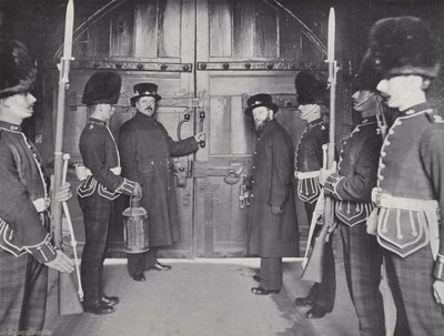 Locking the Tower Gates, Fastening Up for the Night by J. Benjamin Stone