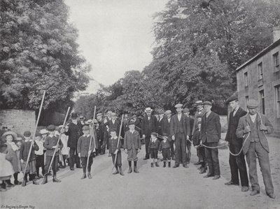 The Northumbrian Baal Fire, bringing in the Faggots by J. Benjamin Stone
