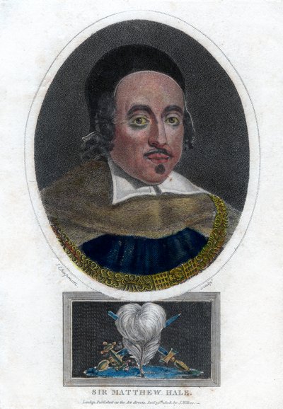 Sir Matthew Hale, 17th century Lord Chief Justice of England by J. Chapman