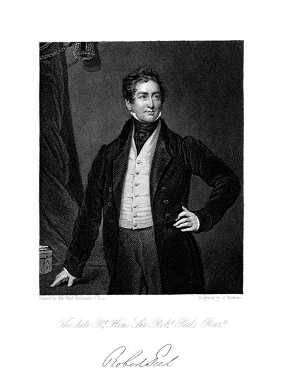 Robert Peel, British Statesman, 19th Century by J. Cochran