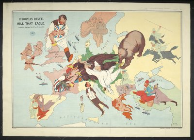 Cartoon Map of the European War Area entitled 