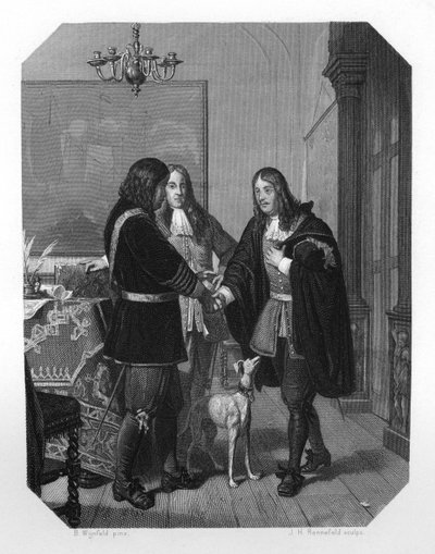 Handshake Between Cornelis Tromp and Michiel de Ruyter, 17th Century c1870 by J. H. Rennefeld
