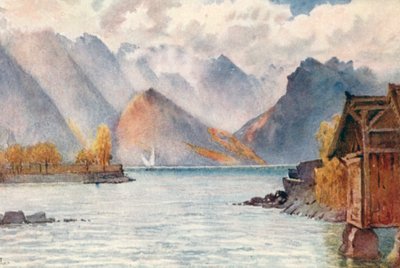 The Savoy Alps from the Bathing Place at Clarens, JHL by J. Hardwicke Lewis