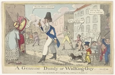 Caricature of the Dandy on Guy Fawkes Day (A Genuine Dandy or Walking Guy) by J. Lewis Marks