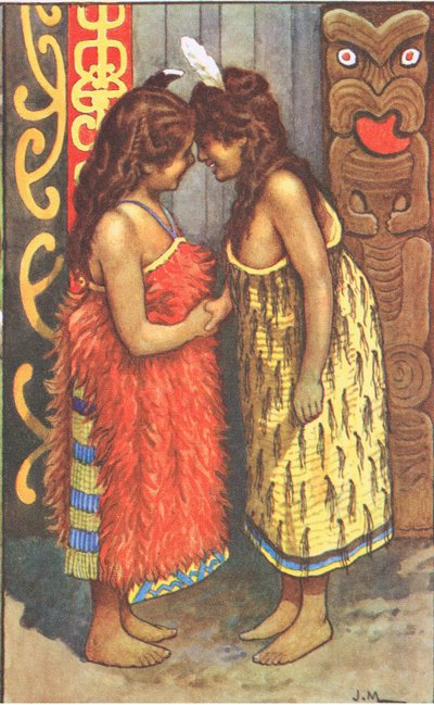 Maori Girls, from MacMillan School Posters, c.1950-60s by J. Macfarlane