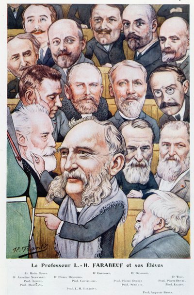 Professor Luis Hubert Farabeuf (1841-1910) and his students, from Chanteclair, c.1910 by J P. Frantz