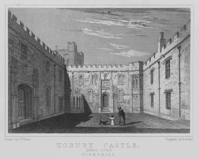 Hornby Castle, Inner Court, Yorkshire by John Preston Neale