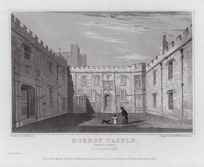 Hornby Castle, Inner Court, Yorkshire by John Preston Neale