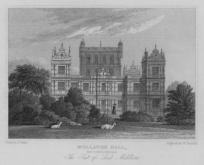 Wollaton Hall, Nottinghamshire, The Seat of Lord Middleton (engraving) by John Preston Neale