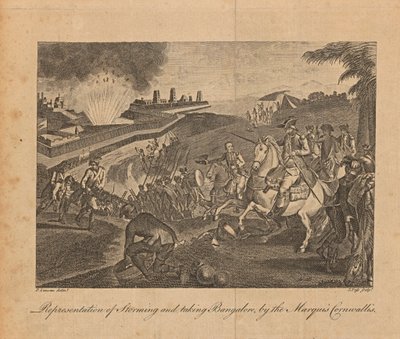 Representation of Storming and Taking Bangalore, by the Marquis Cornwallis by J. Pass