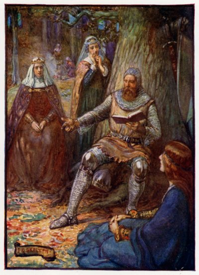 Robert the Bruce, King of Scotland, Reading Stories to His Followers, 14th Century by J. R. Skelton