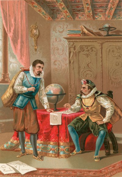 Kepler and Tycho Brahe in the Observatory in Prague by J. Ventura