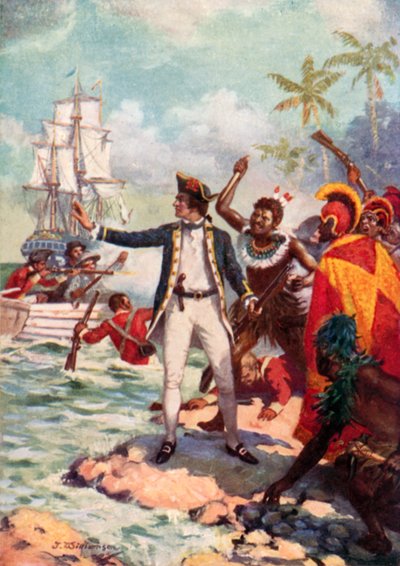 Death of Captain Cook, Hawaii in 1779 by J. Williamson