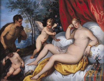 Venus and Pan by J. and Rottennhammer, Hans I Brueghel