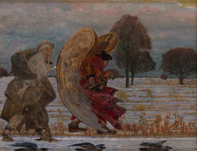 Behind the Angel (left part of the triptych) by Jacek Malczewski