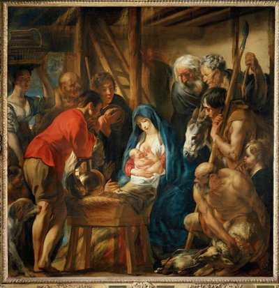 Adoration of the Shepherds by Jacob (studio of) Jordaens