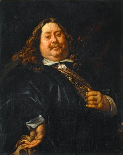 Portrait of an Obese Person, Formerly Known as Portrait of Admiral Michel-Adrien Ruyter by Jacob (studio of) Jordaens