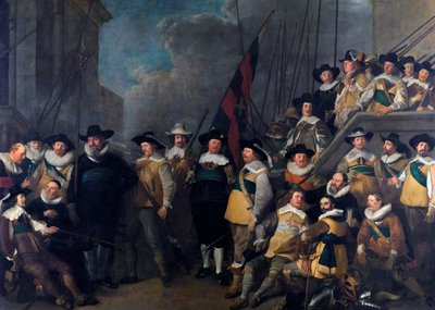 Officers and men of the Company of captain Cornelis de Graeff and lieutenant Hendrick Lauwrensz by Jacob Adriaensz Backer