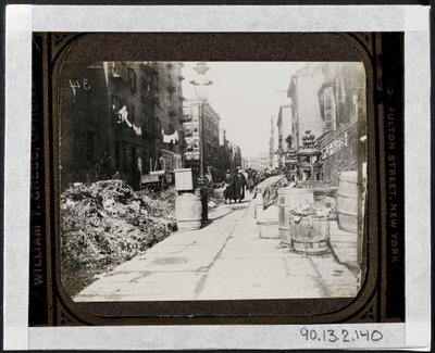 Tammany Street Cleaning before Warings Day, in front of 9 Varick Place, c.1890 by Jacob August Riis