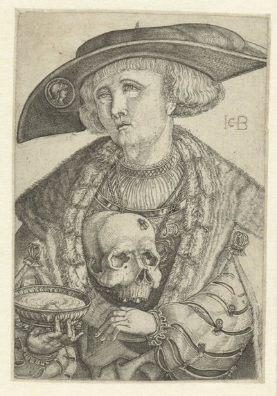 Self-Portrait with Skull and Bowl by Jacob Binck