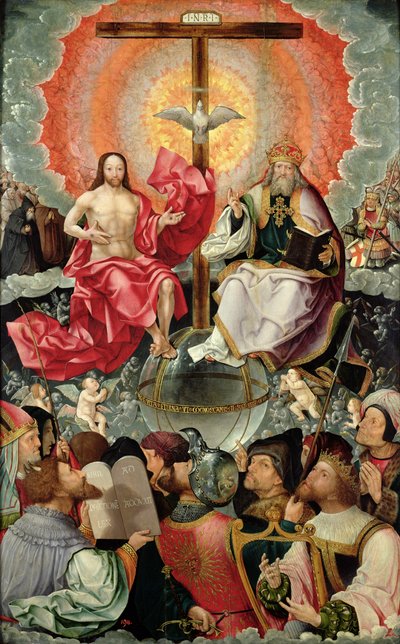 Central panel of Triptych with Adoration of the Trinity by Jacob Cornelisz van Oostsanen