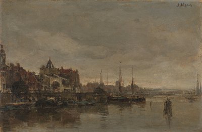 The Schreierstoren with the Bridge over the Gelderse Kade in Amsterdam by Jacob Henricus or Hendricus Maris