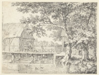View of Two Watermills Flanking a Sluice by Jacob van Ruisdael