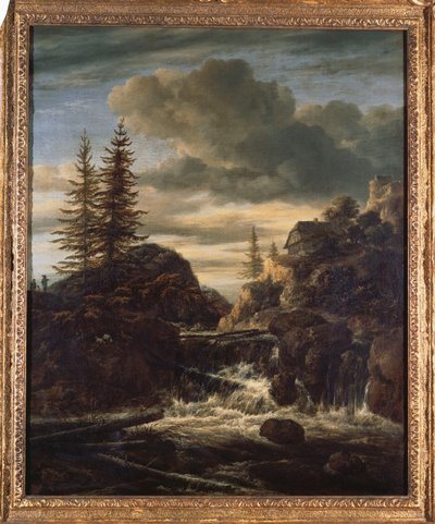 A Norwegian Landscape with a Cascade Waterfall by Jacob van Ruisdael