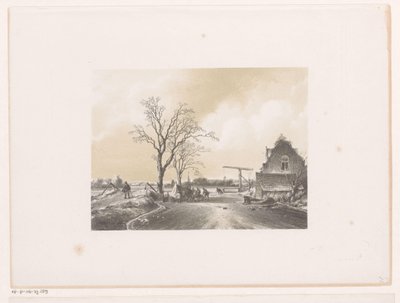 Frozen River with Food and Drink Stalls by Jacob Jan van der Maaten (attributed to)