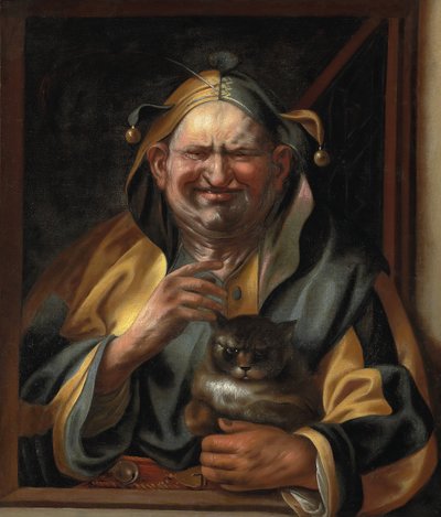 A Jester with a Cat by Jacob Jordaens