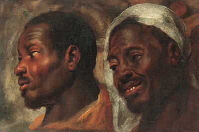 Head studies of two African men by Jacob Jordaens