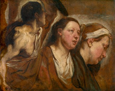 Two Female Heads and Torso of a Warrior by Jacob Jordaens