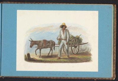 Man with Cart of Bananas (series title: Album with Drawings of Suriname, p.44 (50)) by Jacob Marius Adriaan Martini van Geffen