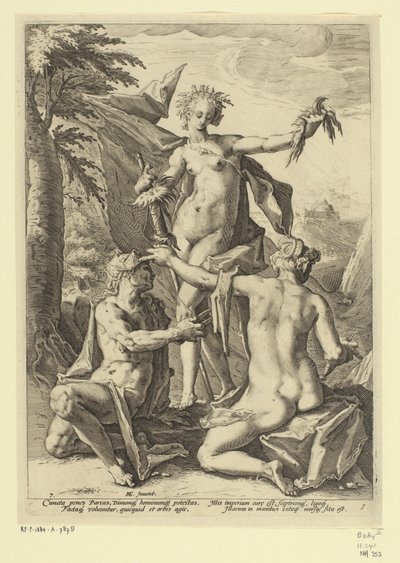 Three Fates (Mythological and Allegorical Representations) by Jacob Matham (attributed to)