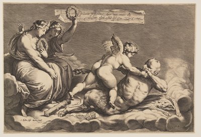Cupid Taming Pan by Jacob Matham